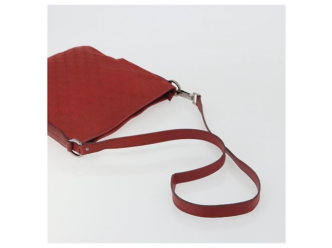 GUCCI GG Canvas Shoulder Bag Red Silver 113013 - vista 7