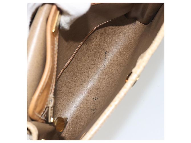 Christian Dior Shoulder Bag Leather Beige Gold Tone - vista 12