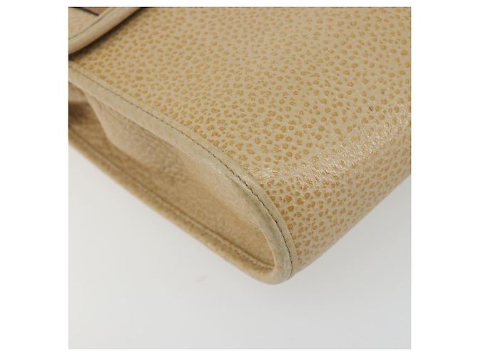Christian Dior Shoulder Bag Leather Beige Gold Tone - vista 14