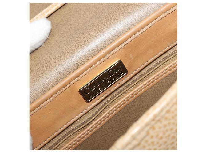 Christian Dior Shoulder Bag Leather Beige Gold Tone - vista 18