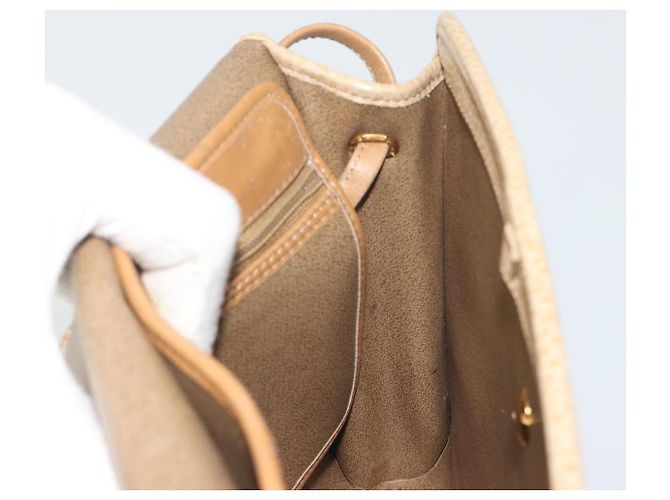 Christian Dior Shoulder Bag Leather Beige Gold Tone - vista 19
