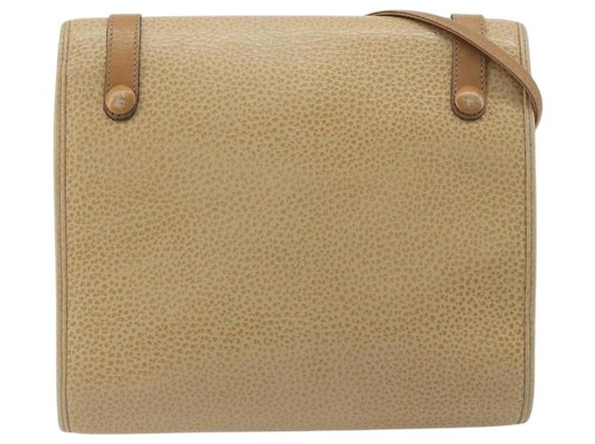 Christian Dior Shoulder Bag Leather Beige Gold Tone - vista 2