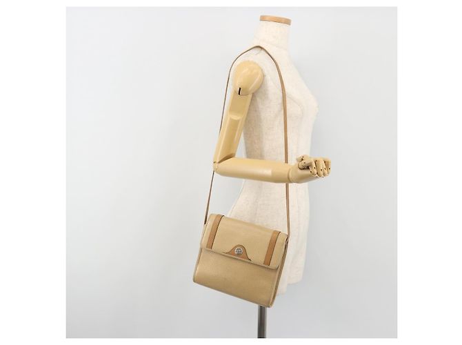 Christian Dior Shoulder Bag Leather Beige Gold Tone - vista 23
