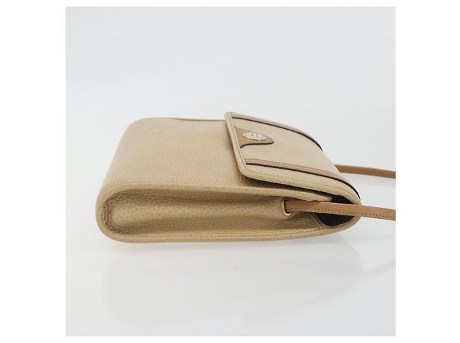 Christian Dior Shoulder Bag Leather Beige Gold Tone - vista 3