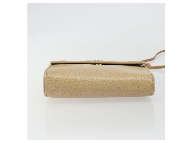 Christian Dior Shoulder Bag Leather Beige Gold Tone - vista 5