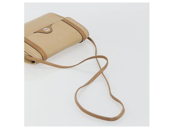 Christian Dior Shoulder Bag Leather Beige Gold Tone - vista 7