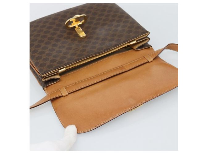 Céline CELINE Macadam Shoulder Bag PVC Leather Brown Gold Tone - vista 10