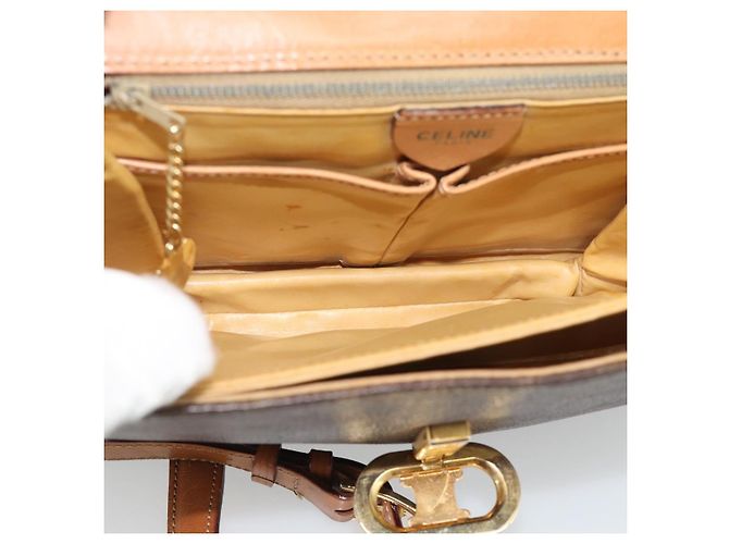 Céline CELINE Macadam Shoulder Bag PVC Leather Brown Gold Tone - vista 11