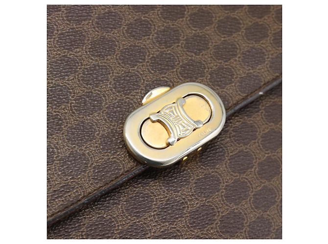 Céline CELINE Macadam Shoulder Bag PVC Leather Brown Gold Tone - vista 17