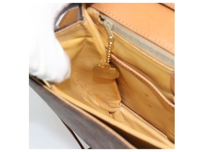 Céline CELINE Macadam Shoulder Bag PVC Leather Brown Gold Tone - vista 20