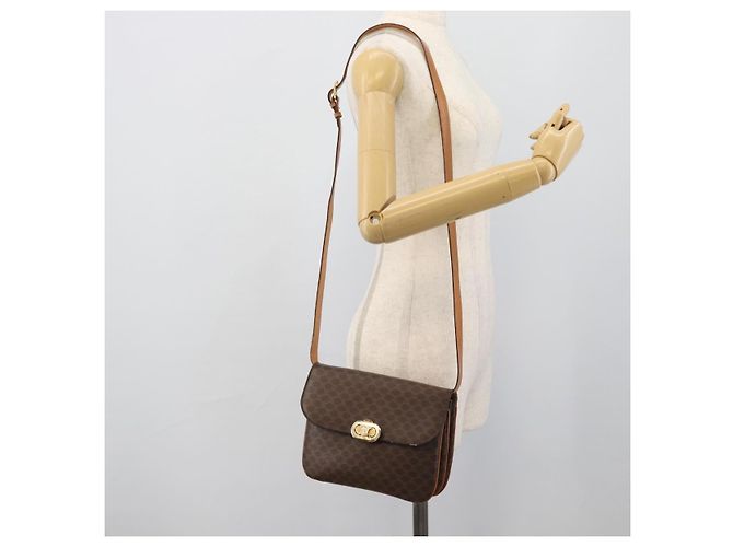 Céline CELINE Macadam Shoulder Bag PVC Leather Brown Gold Tone - vista 24