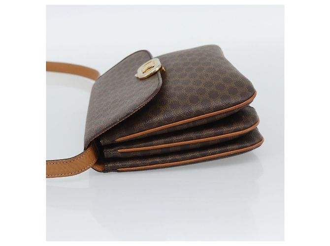 Céline CELINE Macadam Shoulder Bag PVC Leather Brown Gold Tone - vista 3