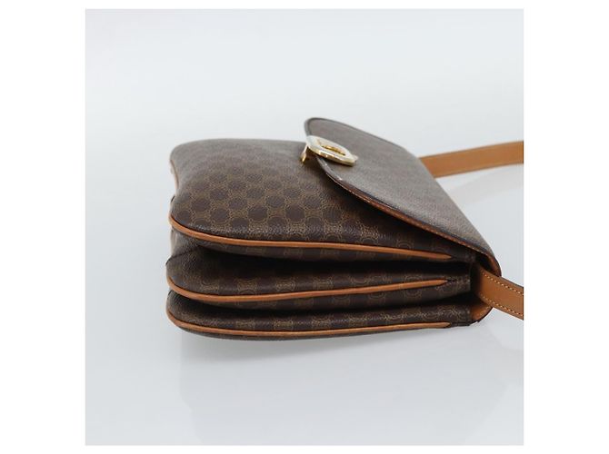 Céline CELINE Macadam Shoulder Bag PVC Leather Brown Gold Tone - vista 4