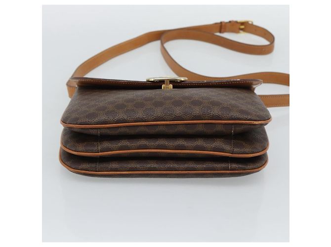 Céline CELINE Macadam Shoulder Bag PVC Leather Brown Gold Tone - vista 5