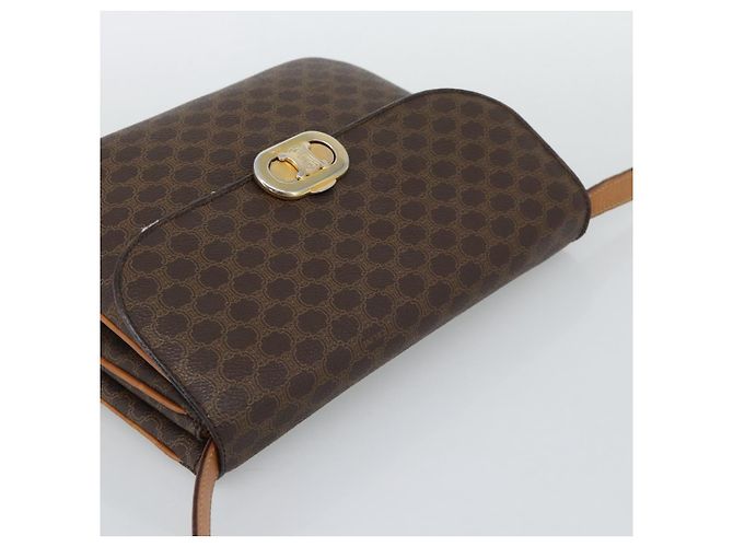Céline CELINE Macadam Shoulder Bag PVC Leather Brown Gold Tone - vista 6