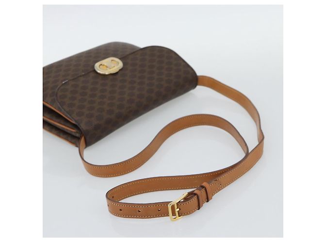 Céline CELINE Macadam Shoulder Bag PVC Leather Brown Gold Tone - vista 7