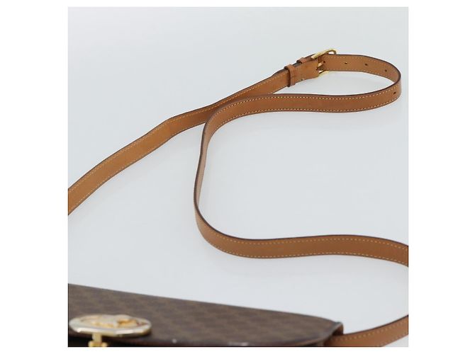 Céline CELINE Macadam Shoulder Bag PVC Leather Brown Gold Tone - vista 8