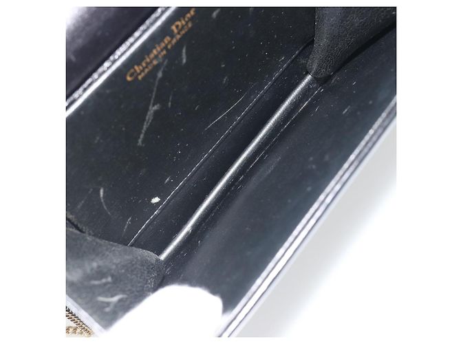 Christian Dior Sac à épaule à chaîne en cuir noir et doré - vue 12