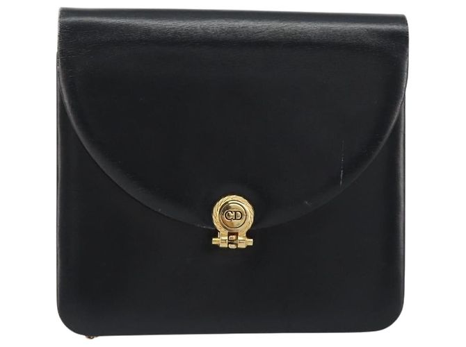 Christian Dior Sac à épaule à chaîne en cuir noir et doré - vue 13