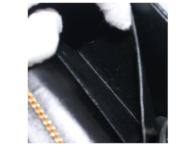 Christian Dior Sac à épaule à chaîne en cuir noir et doré - vue 23