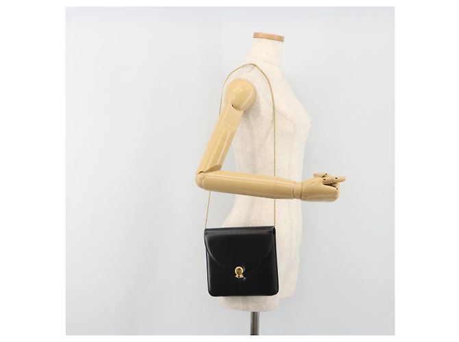Christian Dior Sac à épaule à chaîne en cuir noir et doré - vue 24