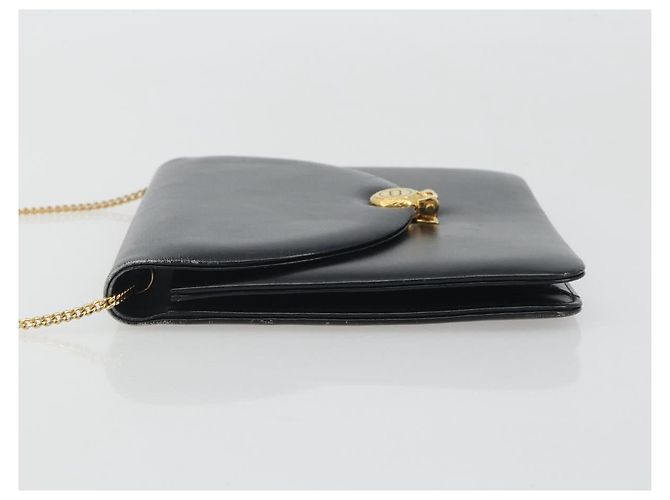 Christian Dior Sac à épaule à chaîne en cuir noir et doré - vue 4