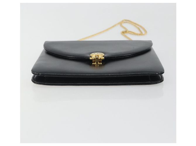 Christian Dior Sac à épaule à chaîne en cuir noir et doré - vue 5