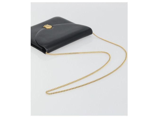 Christian Dior Sac à épaule à chaîne en cuir noir et doré - vue 7
