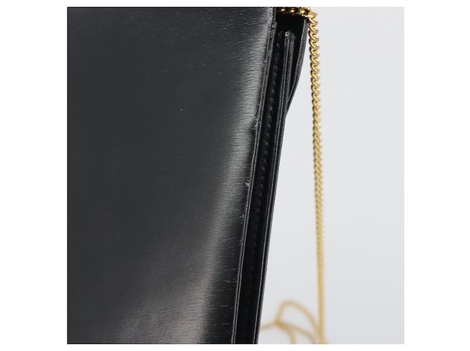 Christian Dior Sac à épaule à chaîne en cuir noir et doré - vue 8