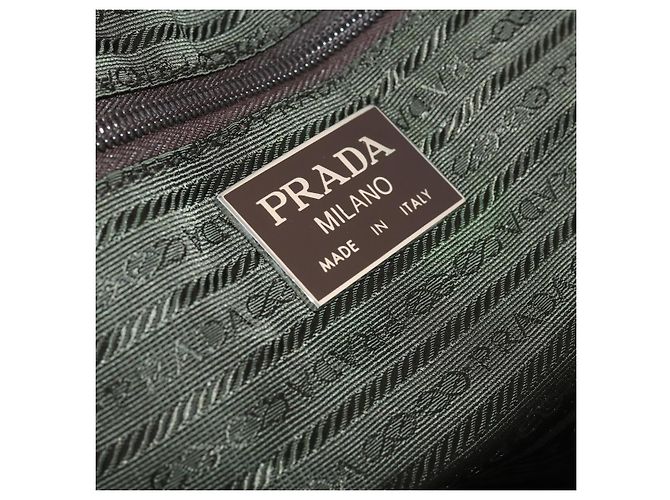 PRADA Boston Bag Nylon 2way Brown Silver - vista 26