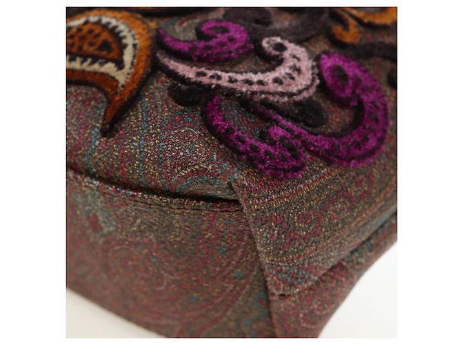ETRO Paisley Patchwork Shoulder Bag PVC Leather Brown Bordeaux - vista 16