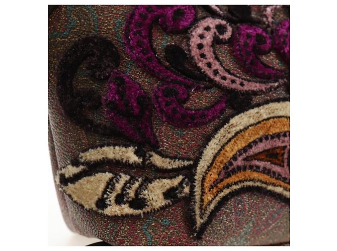 ETRO Paisley Patchwork Shoulder Bag PVC Leather Brown Bordeaux - vista 20