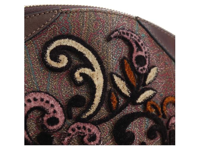 ETRO Paisley Patchwork Shoulder Bag PVC Leather Brown Bordeaux - vista 21