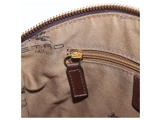 ETRO Paisley Patchwork Shoulder Bag PVC Leather Brown Bordeaux - vista 25