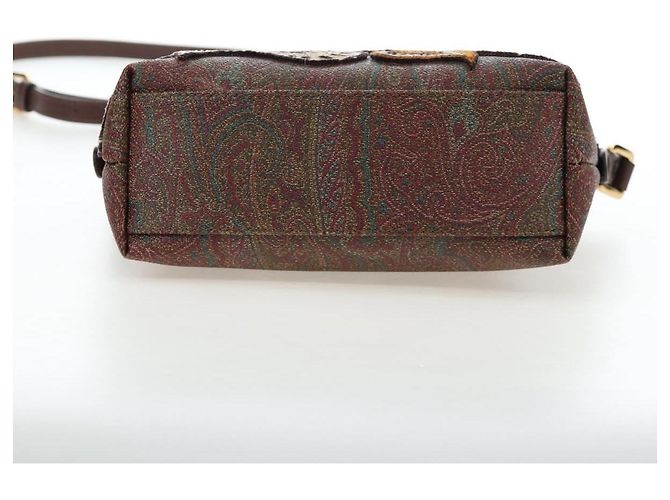ETRO Paisley Patchwork Shoulder Bag PVC Leather Brown Bordeaux - vista 5