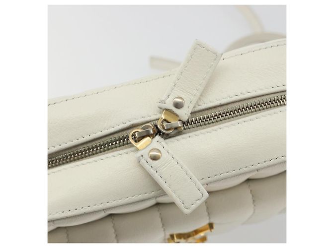 SAINT LAURENT Shoulder Bag Leather White Gold - vista 18