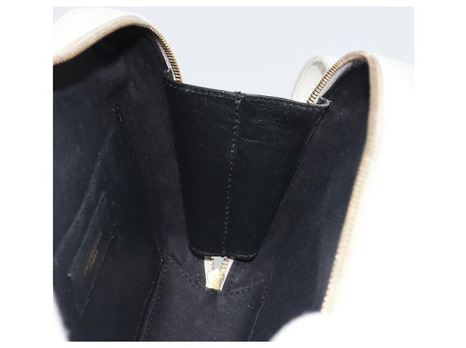SAINT LAURENT Shoulder Bag Leather White Gold - vista 20