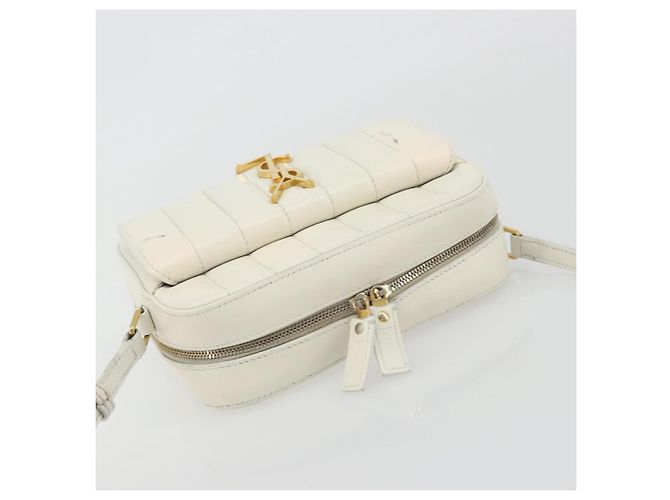 SAINT LAURENT Shoulder Bag Leather White Gold - vista 6
