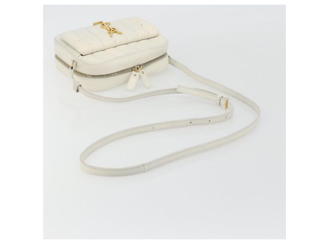 SAINT LAURENT Shoulder Bag Leather White Gold - vista 7