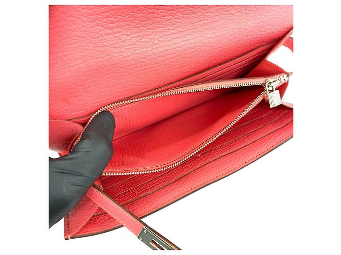 Hermès Hermes Kelly Wallet - Long Chevre Mysore Card Holder Rosa - vista 10