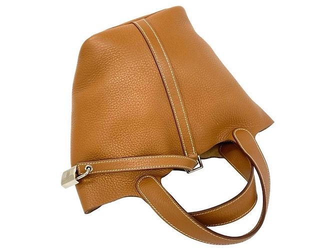 Hermès Borsa tote mini Hermes Picotin Lock PM in pelle Marrone - vista 4
