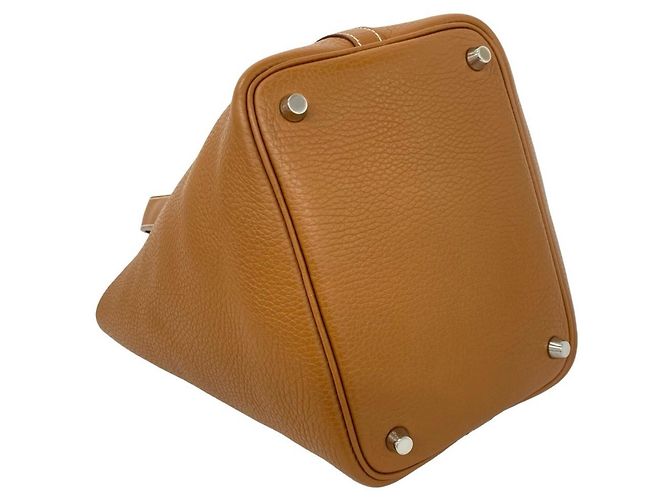 Hermès Borsa tote mini Hermes Picotin Lock PM in pelle Marrone - vista 7
