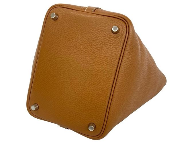 Hermès Borsa tote mini Hermes Picotin Lock PM in pelle Marrone - vista 8