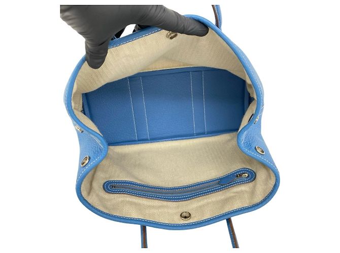 Hermès Borsa HERMES Garden Party TPM Buffle Blue Jean - vista 9