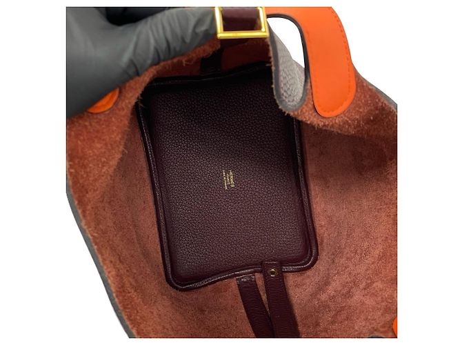 Hermès Borsa HERMES Picotin Lock PM Rosso Arancione Bordò - vista 9