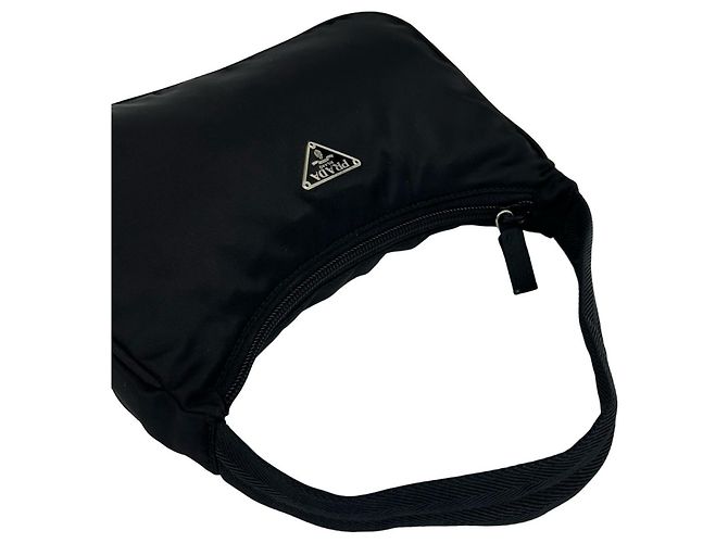 Mini borsa in nylon con logo triangolare Prada Nero - vista 4