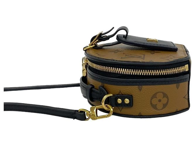 Borsa a spalla Louis Vuitton Mini Boite Chapeau Monogram Reverse in pelle Marrone - vista 5