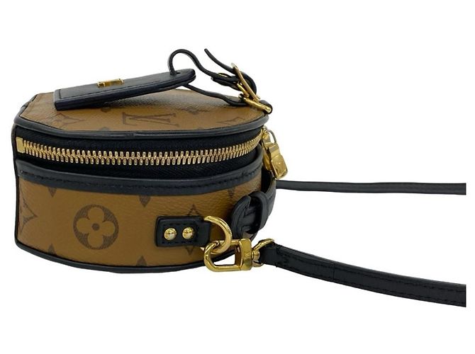 Borsa a spalla Louis Vuitton Mini Boite Chapeau Monogram Reverse in pelle Marrone - vista 6