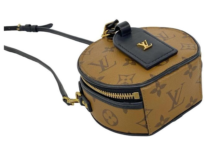 Borsa a spalla Louis Vuitton Mini Boite Chapeau Monogram Reverse in pelle Marrone - vista 7