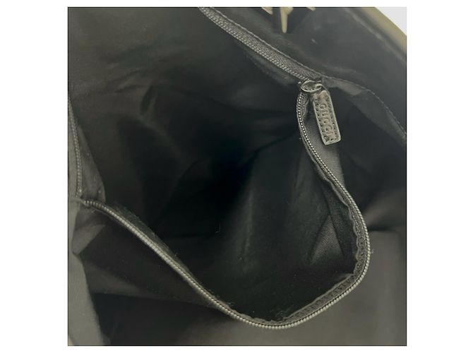 Gucci GG Logo Pattern Canvas Leder Tote Bag Schwarz - Ansicht 10
